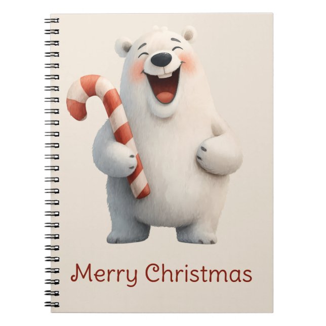 God Jul Söt Design Med Isbjörn Anteckningsbok (Framsidan)