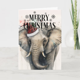 God Jul Söt Elefant-kort Kort