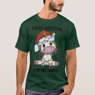 God Jul Söt Enhörning Jul Djur vin T Shirt