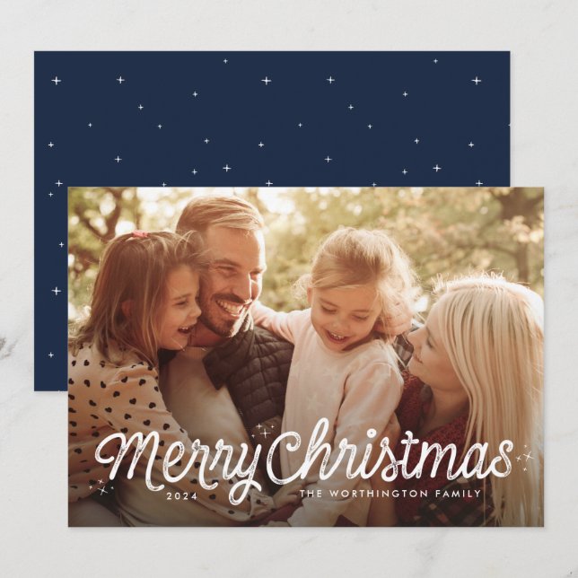 God jul söt enkel fotokort julkort (Fram/baksida)