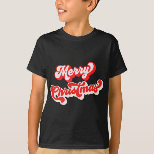 God Jul Söt Enkel Retro Kalligrafi Röd T Shirt