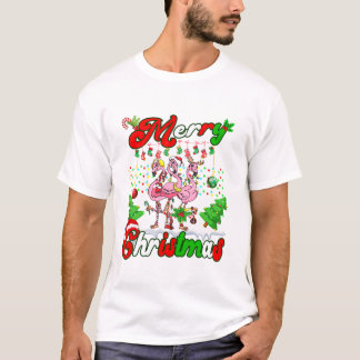 God Jul Söt Flamingo T Shirt