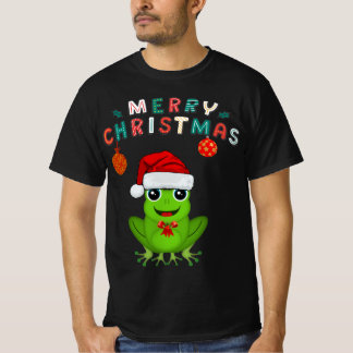 God Jul Söt Groda Som Bär Tomtehatt Julfirande T Shirt