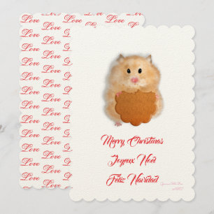 God jul söt hamster med kex inbjudningar
