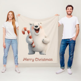 God Jul Söt Isbjörn Design Fleecefilt