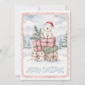 God Jul Söt Isbjörn Julkort