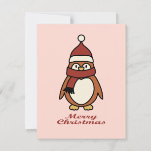 god jul söt penguin julkort