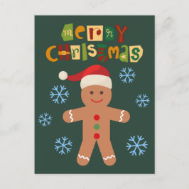 God Jul Söt Pepparkaksgubbe Helg Vykort