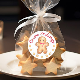 God Jul Söt Pepparkaksgubbe Runt Klistermärke