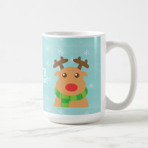 God Jul - Söt Ren med Röd Nosa Kaffemugg