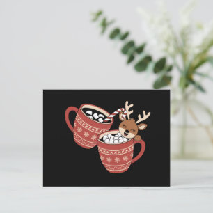 God Jul Söt Renfamilj Xmas Kaffe Helg Vykort