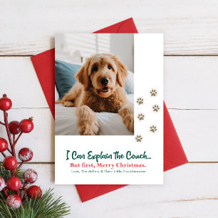 God Jul Söt Rolig Husdjur Hund Valp Foto Julkort