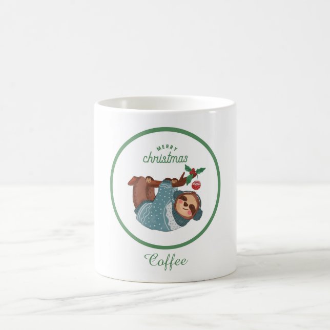 God Jul Söt Sengångare i Blå Tröja Kaffe Kaffemugg (Center)