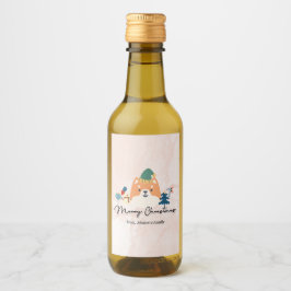 God jul söt Shiba hund gift märkres mini Vinetikett