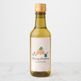 God jul söt Shiba hund gift märkres mini Vinetikett