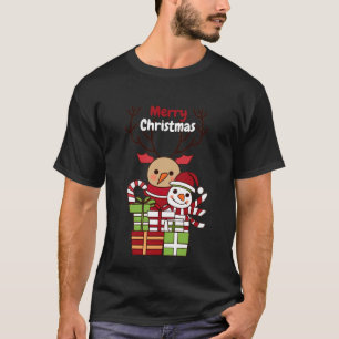 God jul söt tecknad renare snögubbe-gåva t shirt
