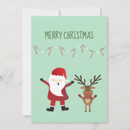 God Jul Söt Tomte Renar Julkort