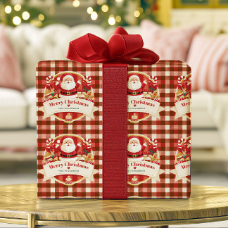 God Jul Söt Tomte Röd Plaid Personlig Presentpapper