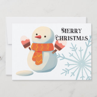 God Jul Söt Vattenfärg Snöman Julkort