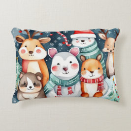 God jul, söta djur prydnadskudde