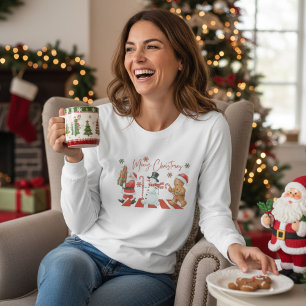 God Jul Söta Julkaraktärer Tomte T Shirt
