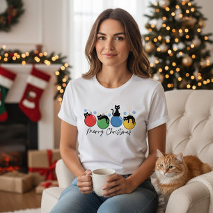 God Jul Söta Julkattsprydnader T Shirt