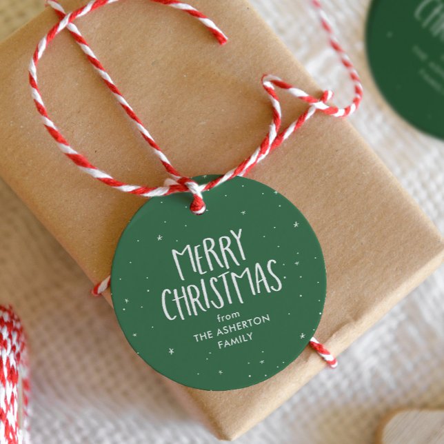 God jul söta stjärnor med enkel grönt gåvor etiketter (Skapare uppladdad)