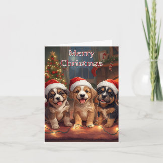God Jul Söta Valpar Julkort Helgkort