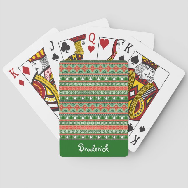 God jul, sötare Sticka med Namn Casinokort (Baksidan)