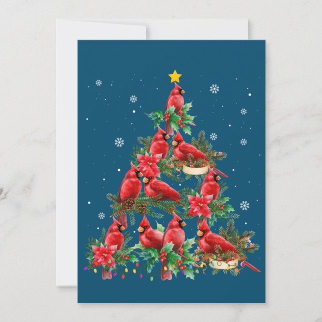 God Jul Sötaste Kardinalfågelälskare Xmas Inbjudningar (Framsida)