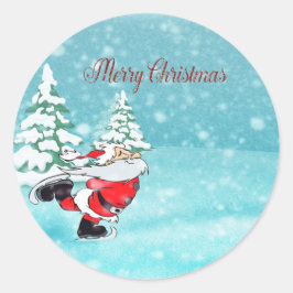 God Jul, Söte Tomte Runt Klistermärke