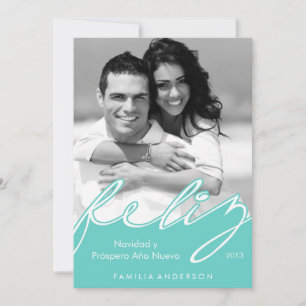 God Jul spanska Glad Jul {aqua} Julkort