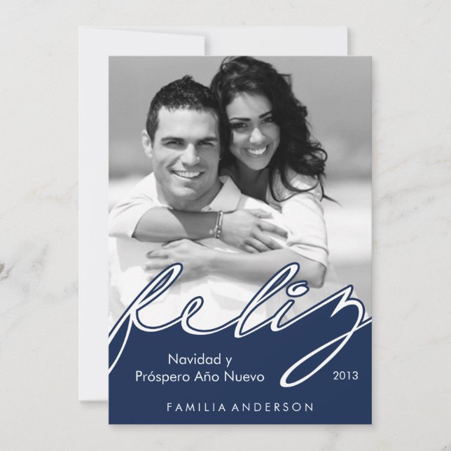 God Jul spanska Glad jul {blue} Julkort (Framsida)