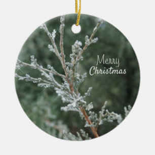god jul Sparkling Juniper Ceramic Ornament