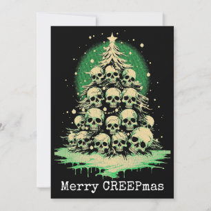 God jul Spooky Gothic Döskallar Träd Julkort