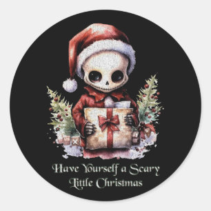 God jul Spooky Gothic Runt Klistermärke