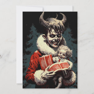 God jul Spooky Horror Djävulen Boy Julkort