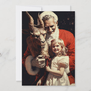 God jul Spooky Horror Djävulen Santa Julkort