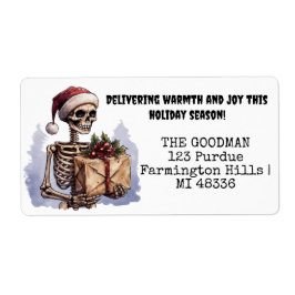 God jul Spooky Skeleton Gothic Fraktsedel