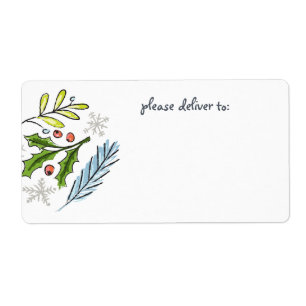 God jul Spruce Boughs Blank Fraktsedel