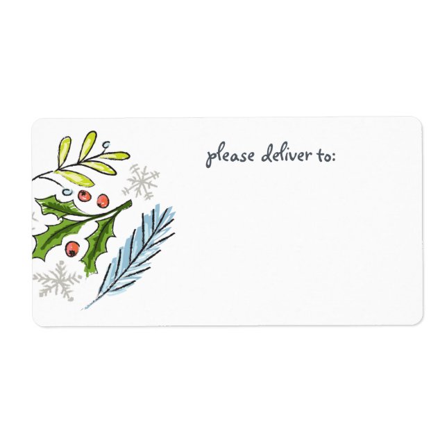 God jul Spruce Boughs Blank Fraktsedel (Framsidan)