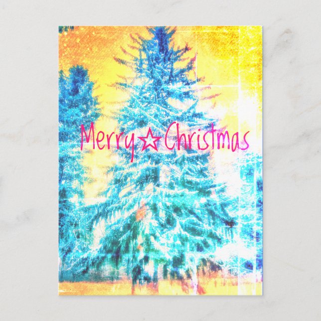 GOD JUL SPRUCLE LIGHT1 POSTCARD VYKORT (Framsida)