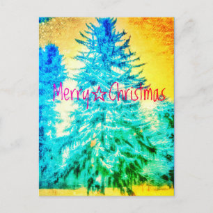 GOD JUL SPRUCY LIGHT2 POSTCARD VYKORT