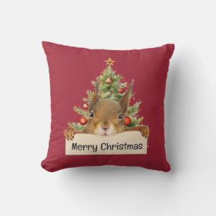 God jul Squirrel Julgran Editable Kudde