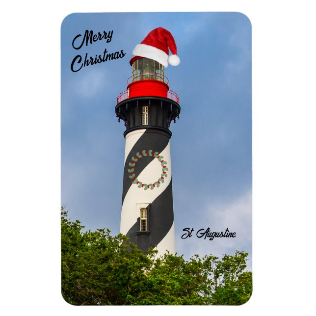 God Jul St Augustine Florida Fyren  Magnet (Vertikal)