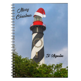 God jul St Augustine Florida Lighthouse Anteckningsbok