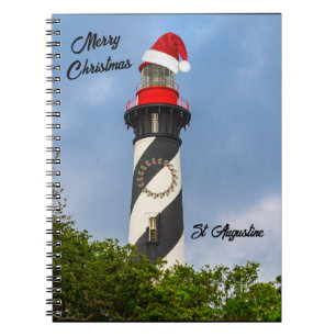 God jul St Augustine Florida Lighthouse Anteckningsbok