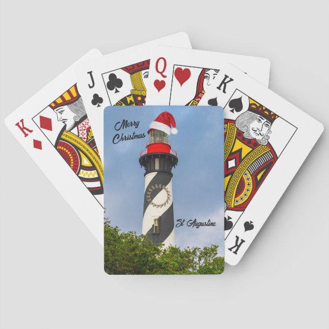 God jul St Augustine Florida Lighthouse Casinokort (Baksidan)
