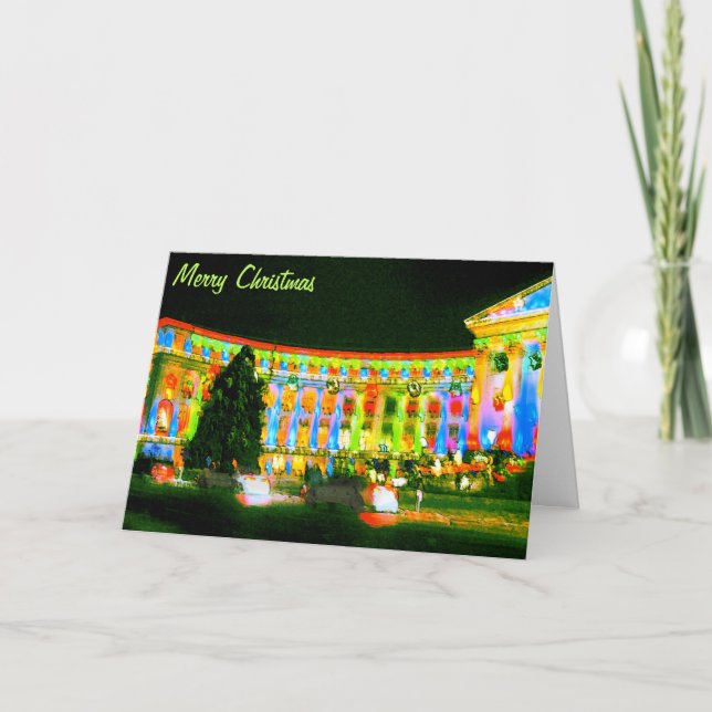 God jul, stad & län Bldg, Denver CO Helgkort (Framsida)