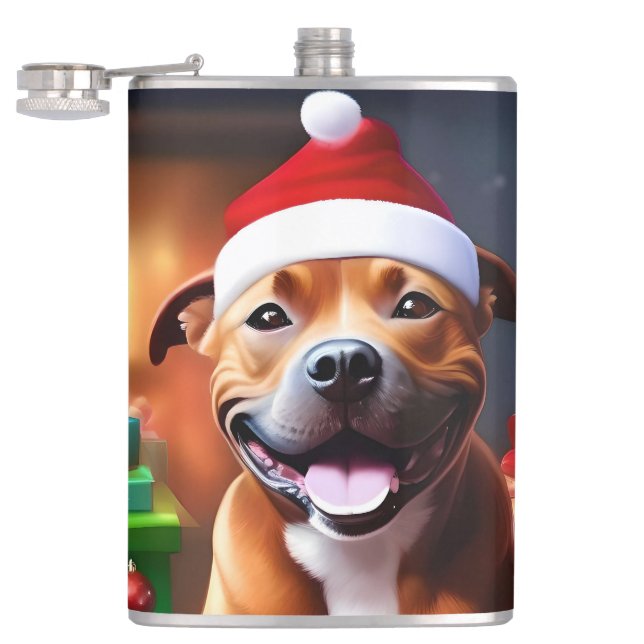 God Jul Stafford Bull Terrier Fickplunta (Öppnad)